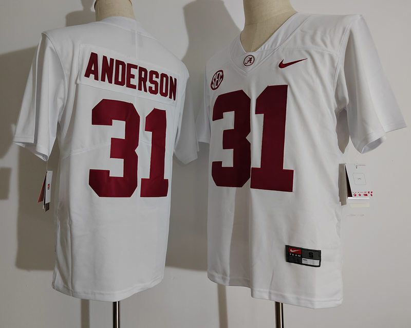 Men Alabama Crimson Tide #31 Anderson White Nike 2025 NCAA Jersey->ncaa teams->NCAA Jersey